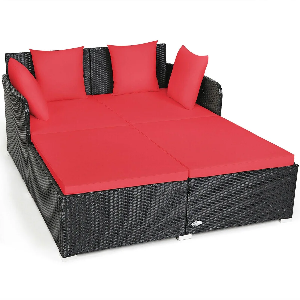 SlickBlue SlickBlue Spacious Outdoor Rattan Daybed Red 61 x 52 x 27.5 in 53 lbs 800 lbs capacity — product photo