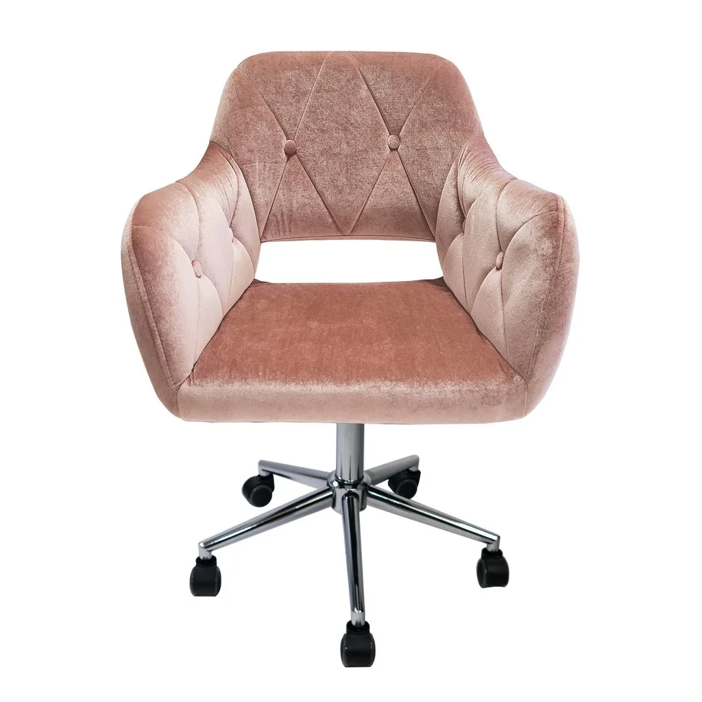 Impressions Vanity Company Impressions Vanity Brittney Tufted Velvet Chair Pink 24 in Seat 35-40 in Height 22 lbs — product photo