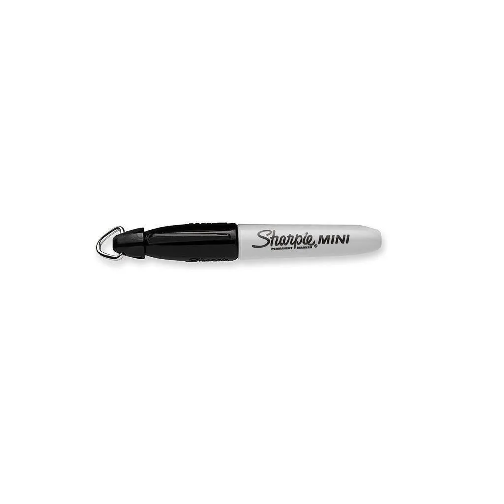 Sharpie Mini permanent marker, black, fine tip, slender plastic body, 4 inches long