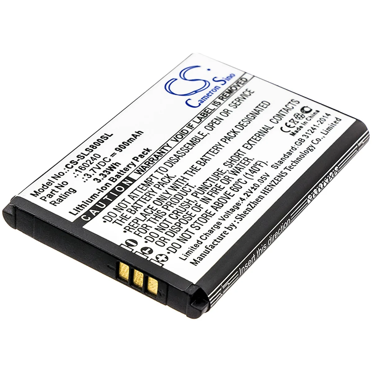 Centenex Electronics Centenex Electronics DS-CS-SLS800SL 3.7V 900mAh Battery for SteelSeries Siberia 800 840 — product photo