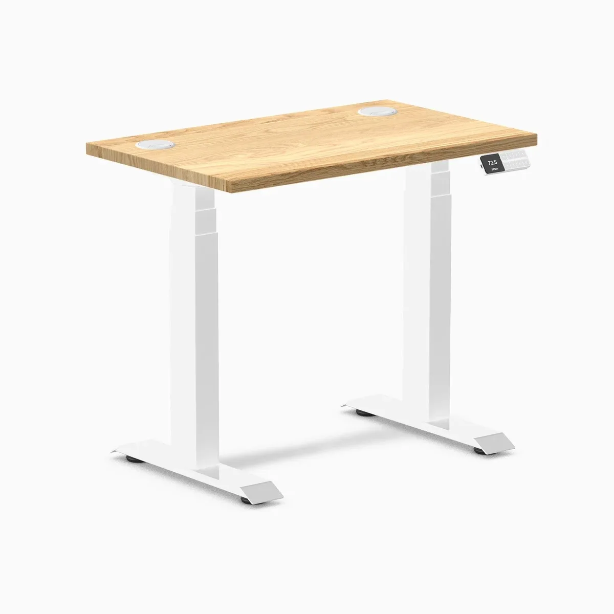 Desky Desky Dual Mini Hardwood Sit Stand Desk White Oak 32 x 20 in White — product photo