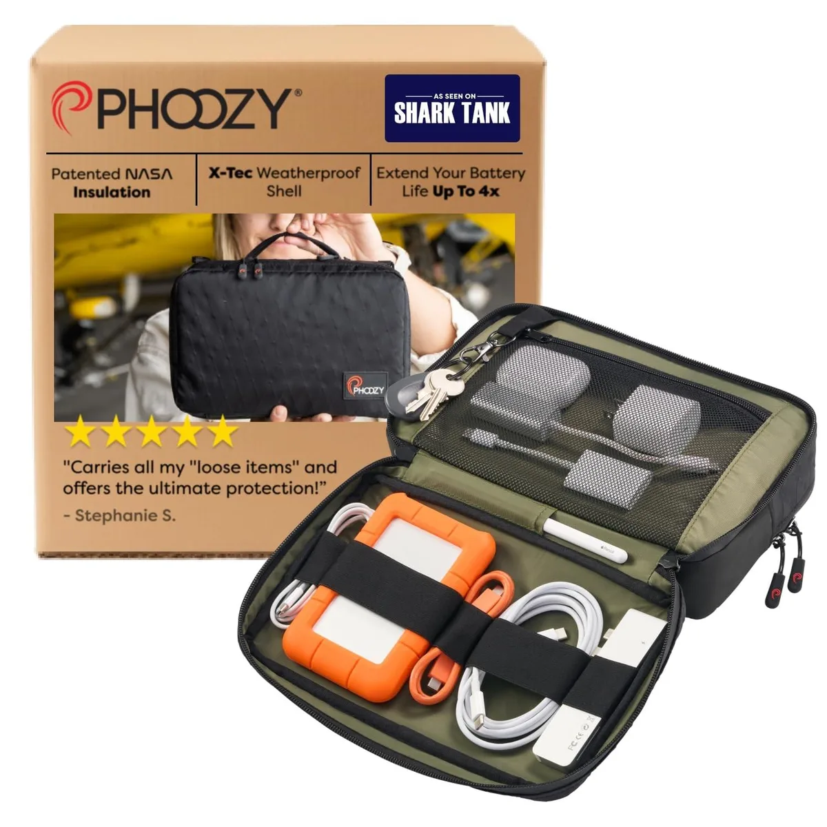 Phoozy Phoozy Tech Pouch and Cable Organizer Bag (Black) 2 in 1 accessory — product photo