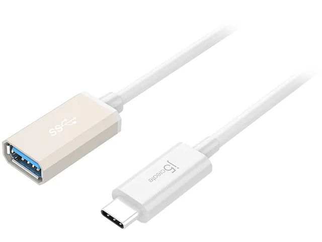 j5create j5create JUCX05 USB-C to USB-A Adapter White 4 in 5 Gbps 1.5A — product photo