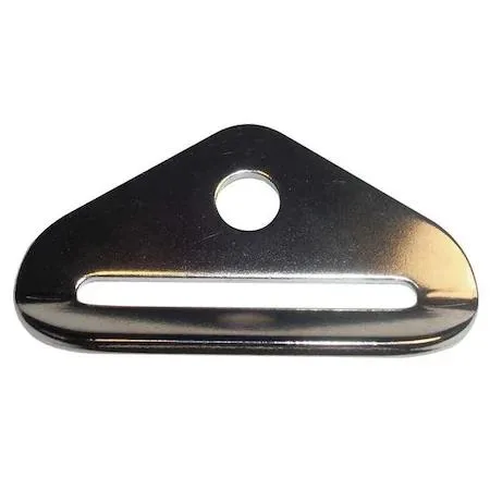Five nickel-plated steel anchor plates, silver finish, one-inch size