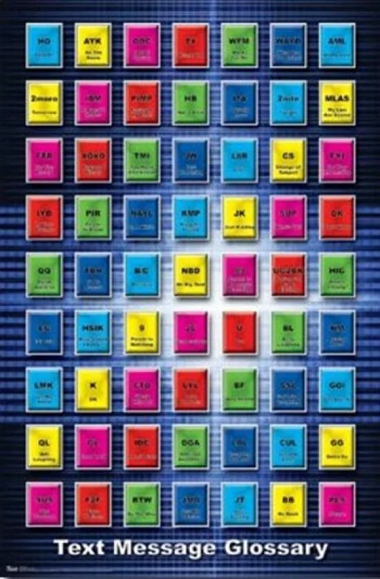 Poster print Text Msg Glossary 3 twenty four by thirty six inches