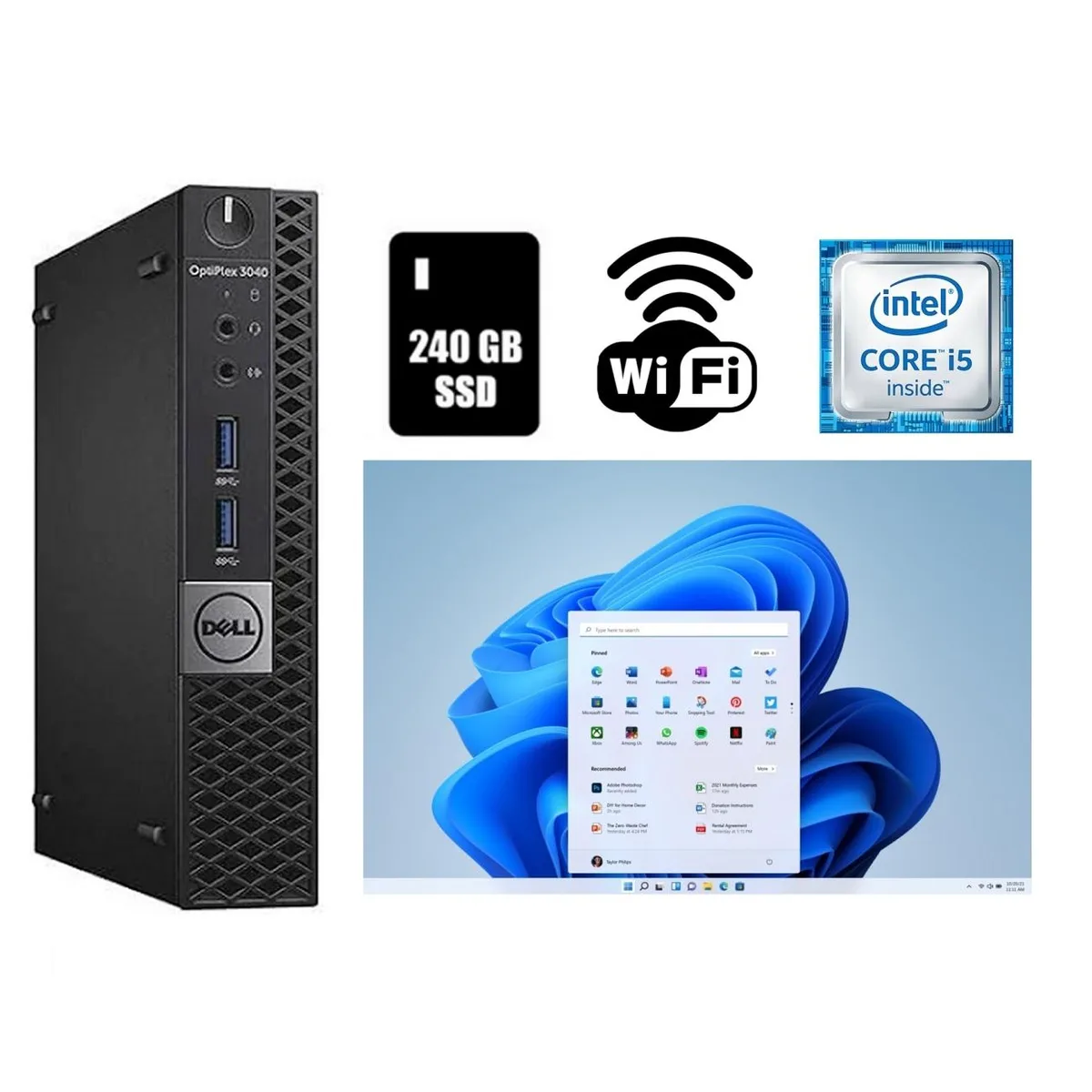 DELL DELL OptiPlex 3040 Micro i5-7500T 16GB DDR3 240GB SSD desktop PC — product photo