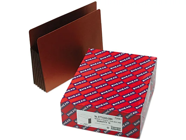 Smead Smead 73691 5.25" Expansion File Pockets Letter Redrope 10/Box — product photo
