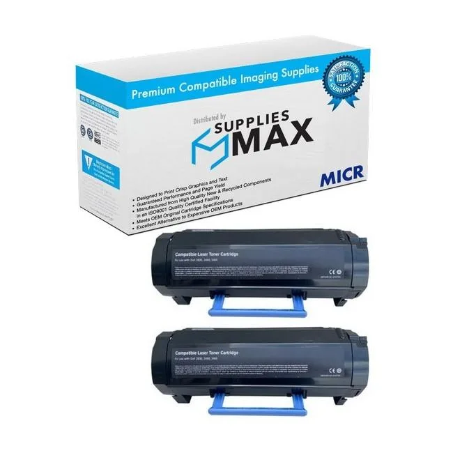 SuppliesMax SuppliesMax Compatible MICR Toner Cartridge 2JHY2830-MICR Black 2/PK 20000 Pages — product photo
