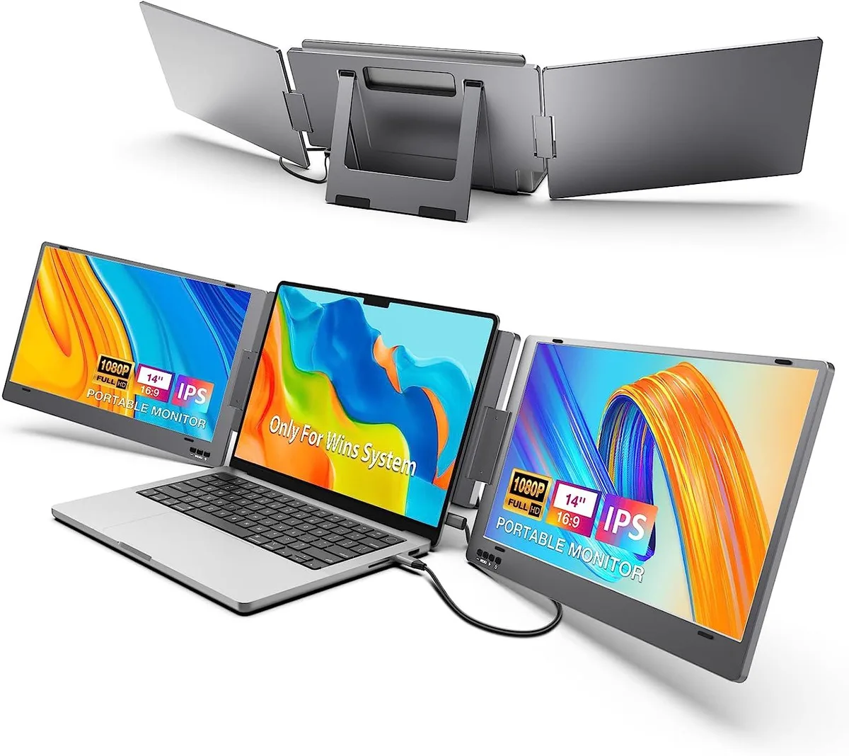 BFKK BFKK X90 Triple Portable Monitor 14" 1080P USB-C Windows 12-16 — product photo