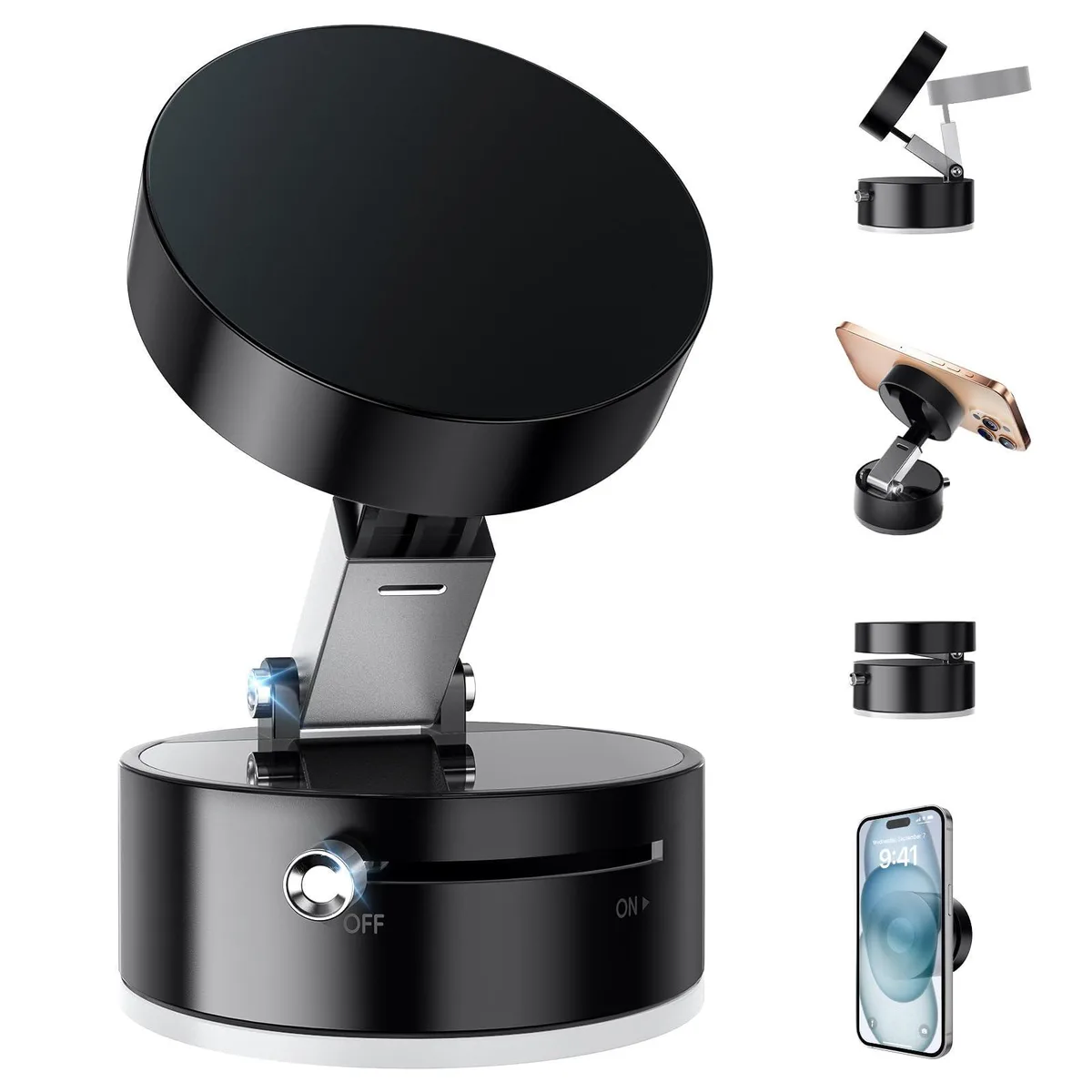 SOEWIOU SOEWIOU A2 Vacuum Magnetic Phone Mount Black 5.7 in — product photo