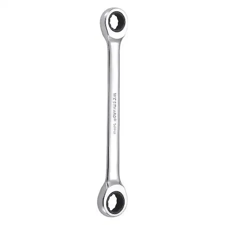 Chrome alloy steel ratcheting box end wrench dual 12 13 mm heads