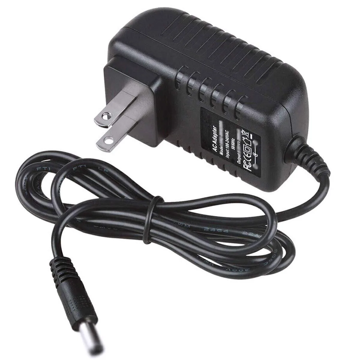  12V AC DC Power Cord Charger 2 Pack Black 3.3ft 15A 100-240V 2.5A — product photo