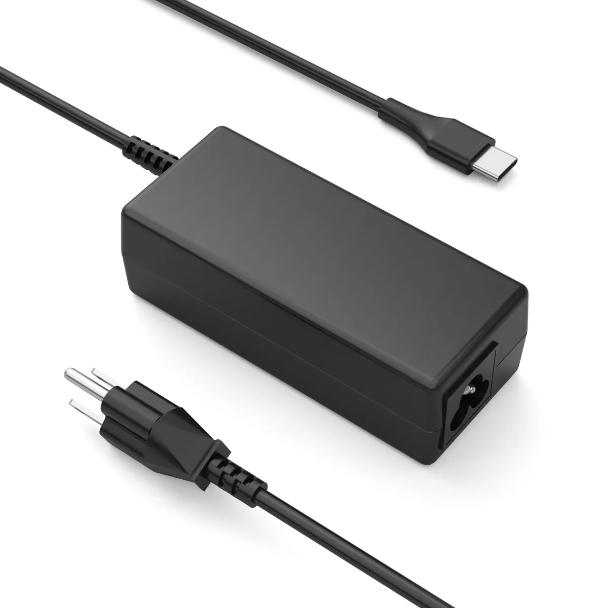 Black rectangular 45W USB-C power adapter with detachable cord