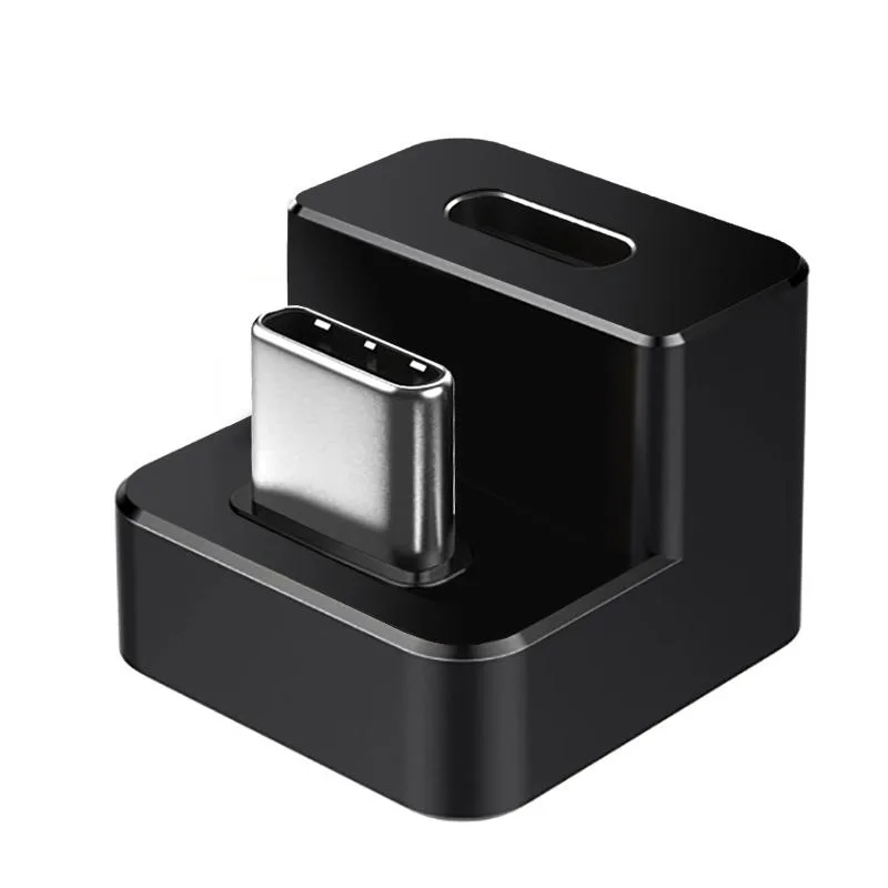 Black U-shaped USB-C adapter with 180-degree bend