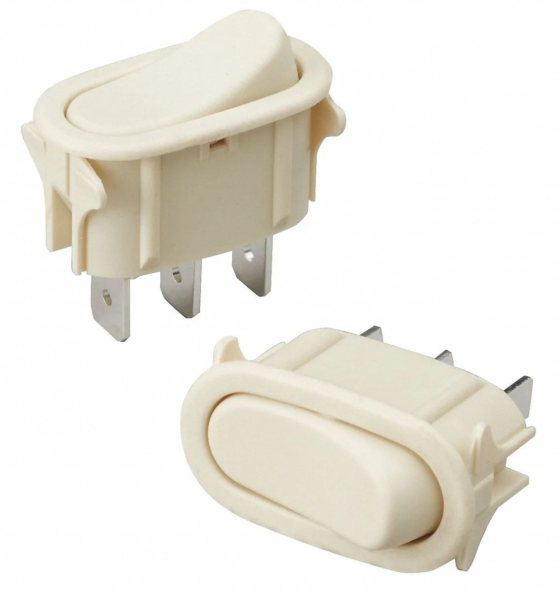 Almond rocker switch, rectangular, matte finish, two in package