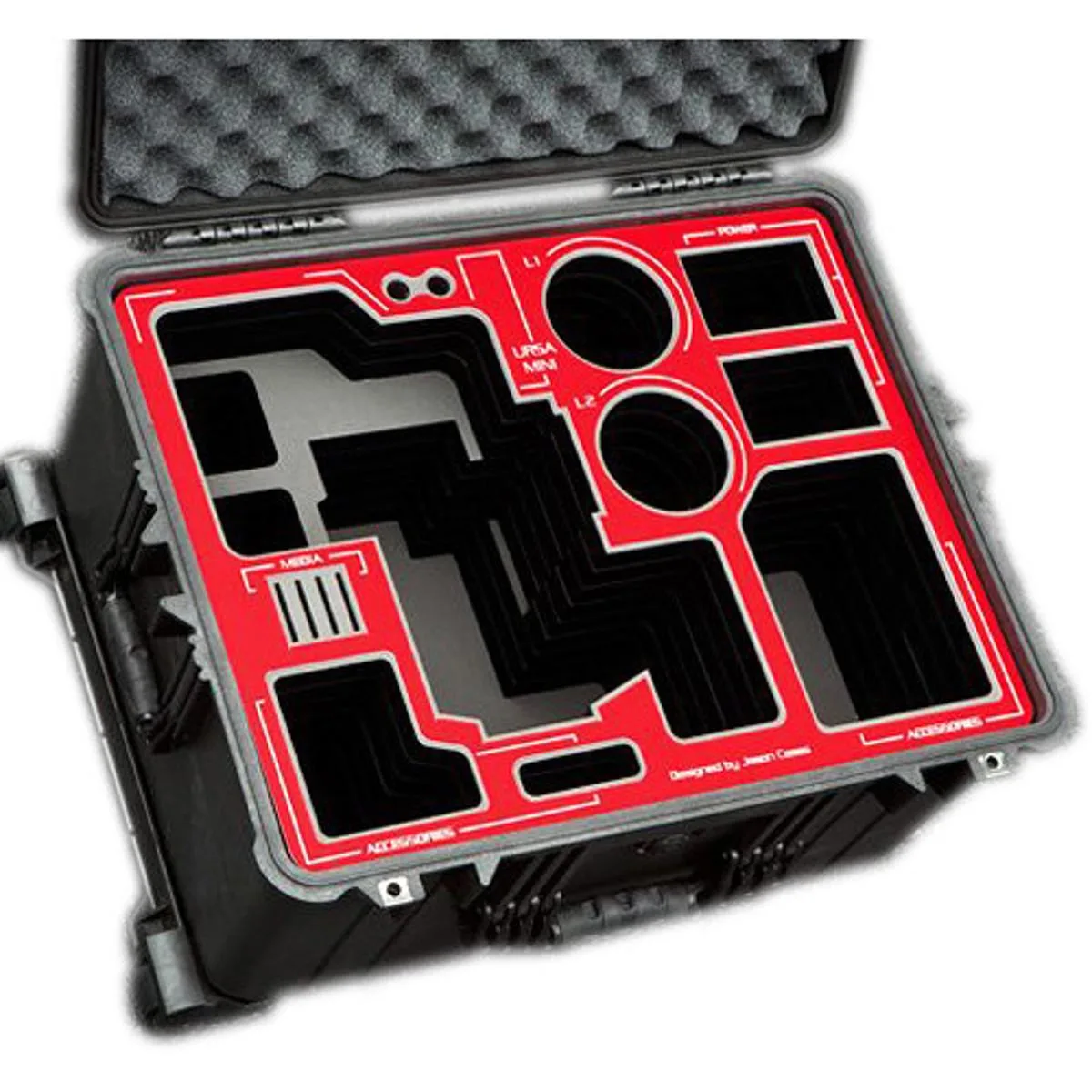 Jason Cases Jason Cases Hard Travel Case for Blackmagic URSA Mini, Red Overlay, Pelican 1620 — product photo