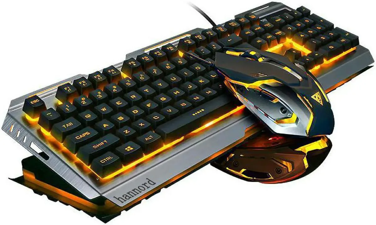 HANNORD HANNORD Gaming Keyboard and Mouse Combo Gold 104 Keys 3200 DPI — product photo