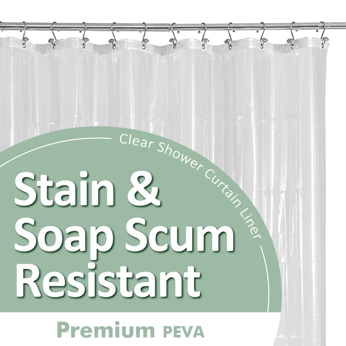  Barossa Design Shower Liner Clear 72x72 12 Grommets 3 Magnets — product photo