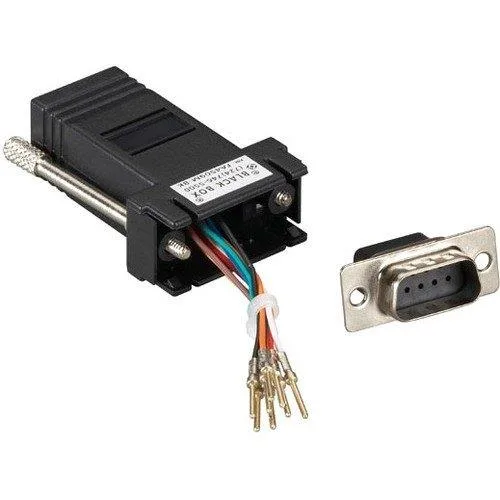 Black Box Corporation Black Box Modular Adapter Kit DB9 Male to RJ-45 8-Wire Black (fa4509m-bk) — product photo