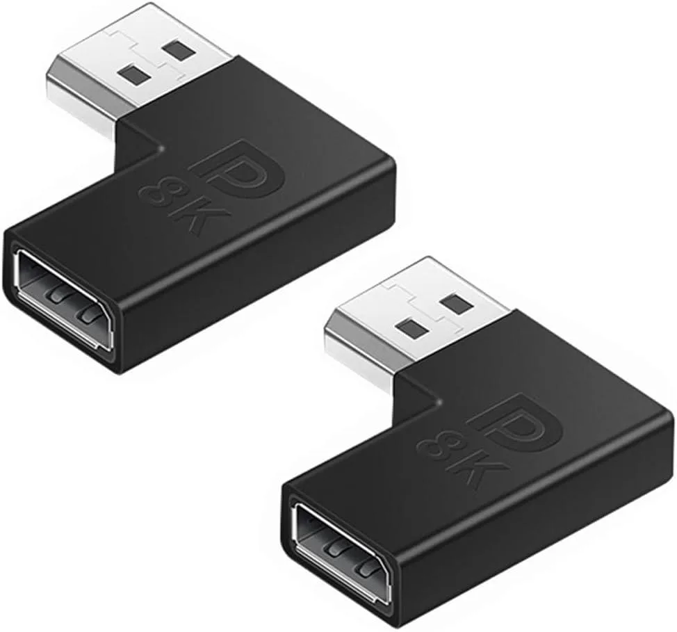 Boxwave Boxwave DisplayPort Female to Male Adapter 8K DP 1.4 32.4Gbps Elbow 2Pack — product photo