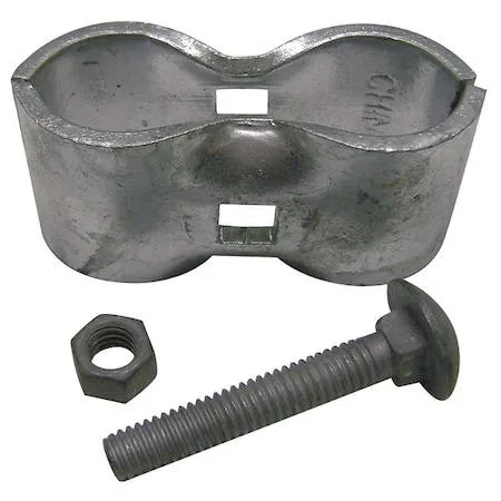 Galvanized steel panel clamp for 1-3/8 inch diameter fence posts