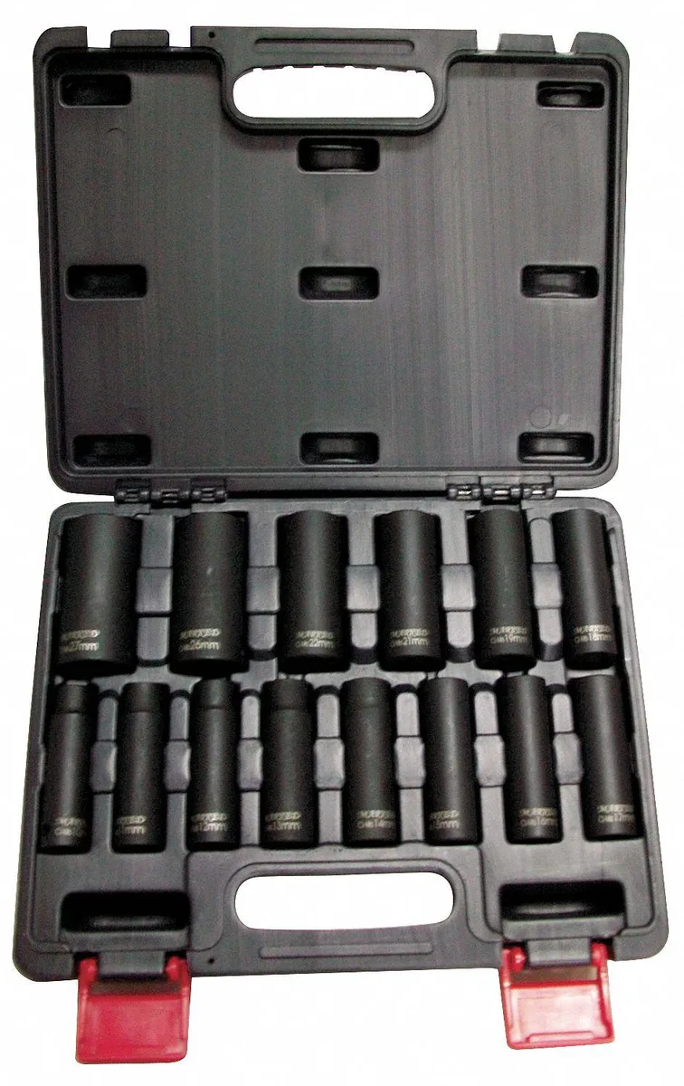 Westward Westward 4PRG5 1/2" Drive Impact Socket Set Metric 14 pcs 6-Point Deep 10-27mm — product photo