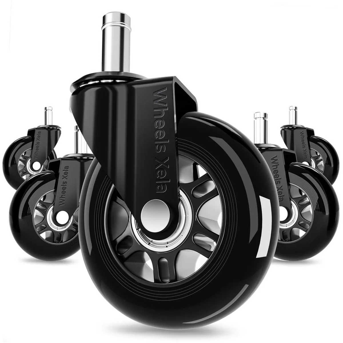  Metra Office Chair Wheels, Set of 5, 3 Inch, Black — product photo