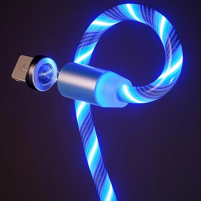 Defendwe Defendwe 1m Magnetic Flow Luminous USB Cable 360° Rotating Micro USB to USB A — product photo
