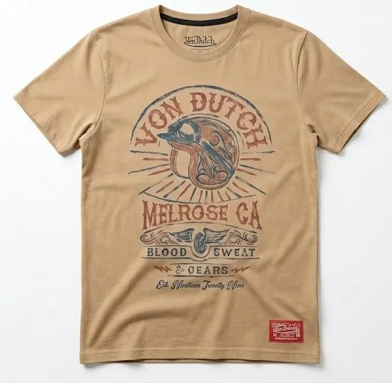 Von Dutch Von Dutch VD-LLCSSK Men's Casual Shirt Blood Sweat Gears Brass Large — product photo