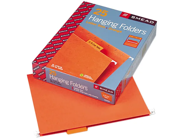 Smead Smead 64065 hanging file folders, 11 pt stock, letter, orange, 25 per box — product photo