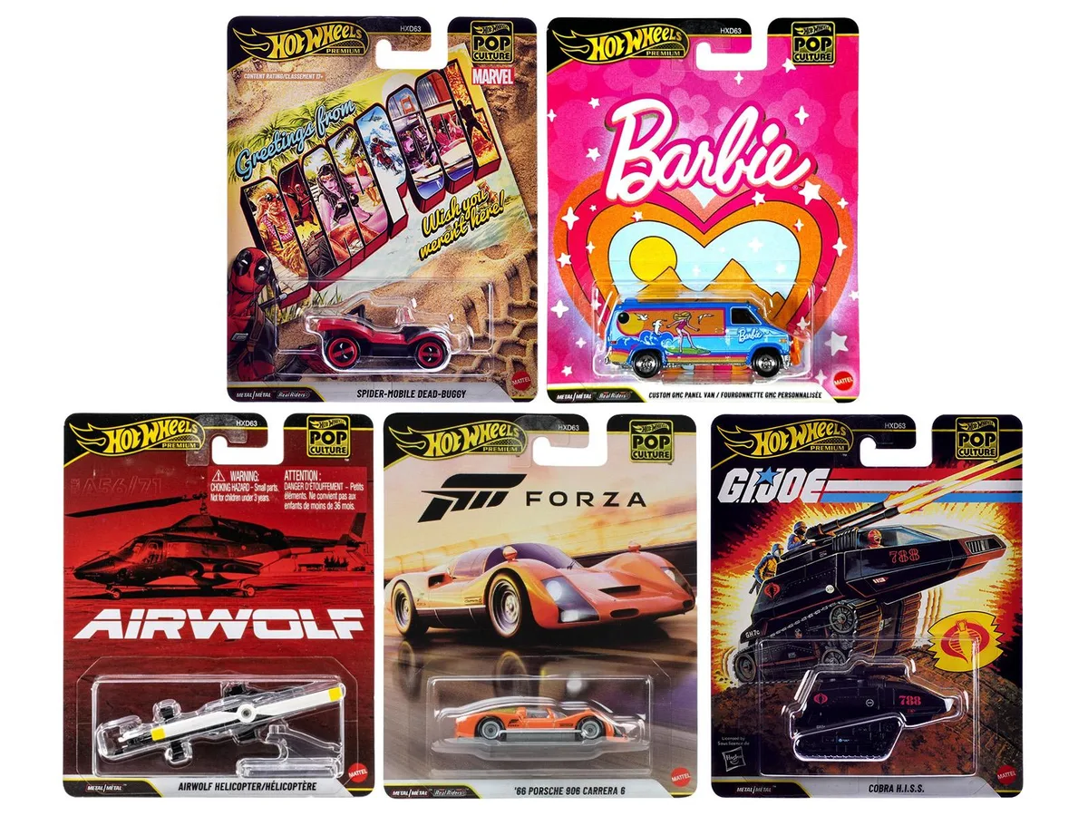 Hot Wheels Hot Wheels Pop Culture 2025 5-Piece Set Q Premium Series Hobby Collectible — product photo