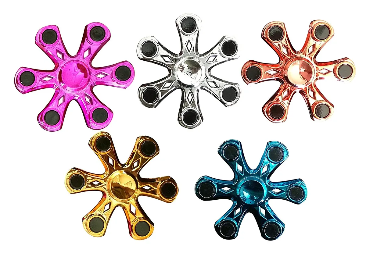 Sungale Sungale Hexagon Vane Fidget Spinner Stainless Steel Bearing Assorted — product photo