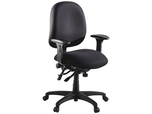 Lorell Lorell 60538 Adjustable Task Chair Black 27.25x25.25x41.5" office furniture — product photo