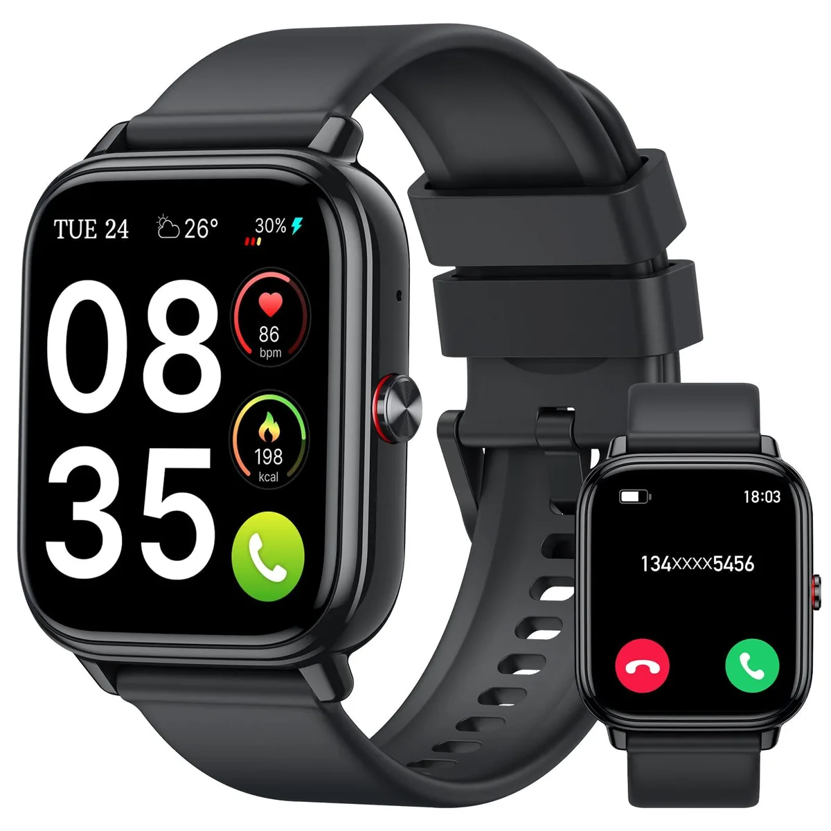  Tiksounds Smart Watch 1.83" Black 1000mAh 112 Sports Modes IP68 Bluetooth 4.0 — product photo