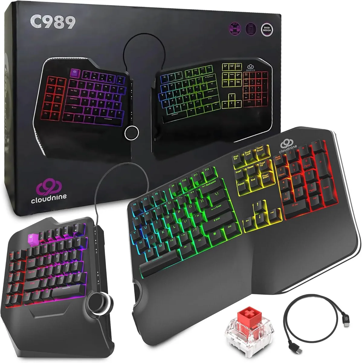 Cloud Nine Cloud Nine C989 Ergonomic Mechanical Gaming Keyboard — product photo