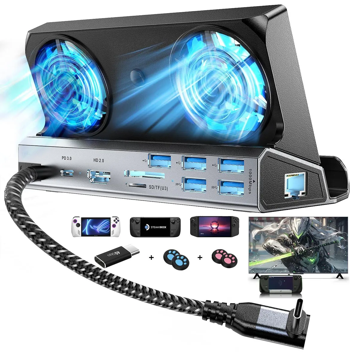 KEHIPI KEHIPI YCE-V262A Dual Fan 10-in-1 Docking Station — product photo