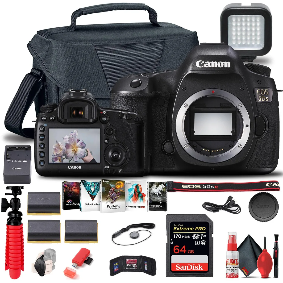Canon International Canon EOS 5DS 50.6MP DSLR Camera Body + 64GB Card + Case + Bundle — product photo