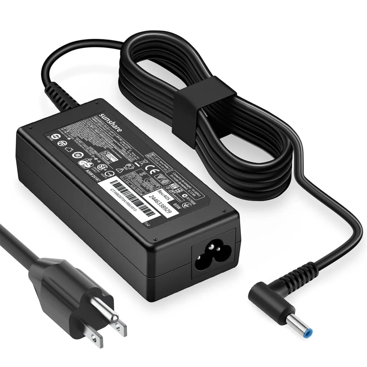  PowerSource PPP009A 65W 45W 19.5V HP laptop AC adapter — product photo