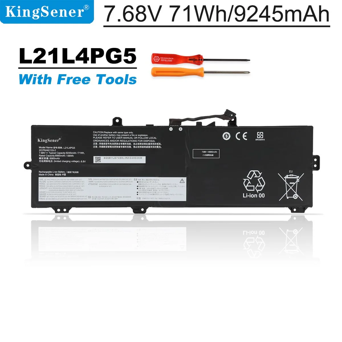 KingSener KingSener L21L4PG5 71Wh 7.68V standard battery for Lenovo IdeaPad Gaming Chromebook 16 — product photo