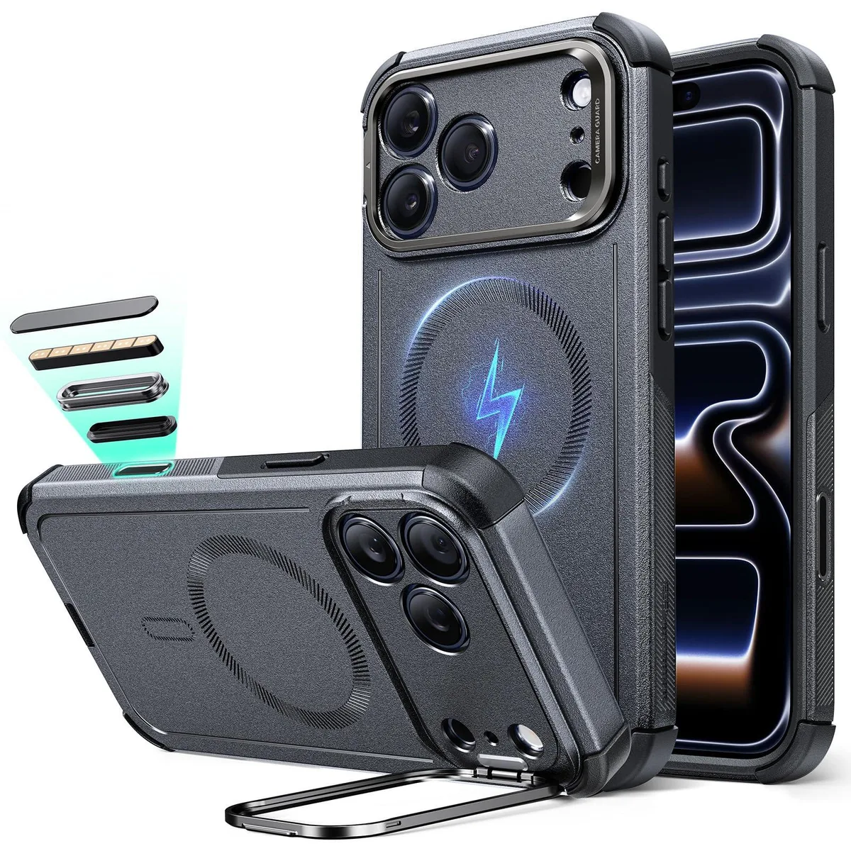  iPhone 17 Pro Max Phone Case Cyber Series Grey — product photo