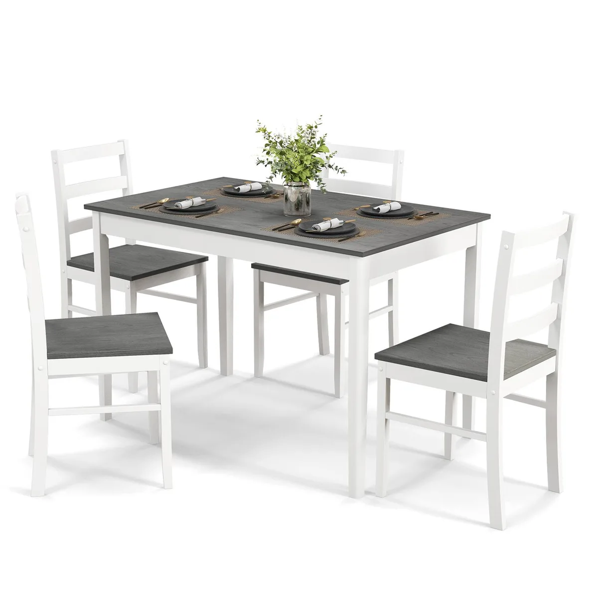 SlickBlue SlickBlue 5-Piece Wooden Dining Set Grey 45x28x30 in — product photo