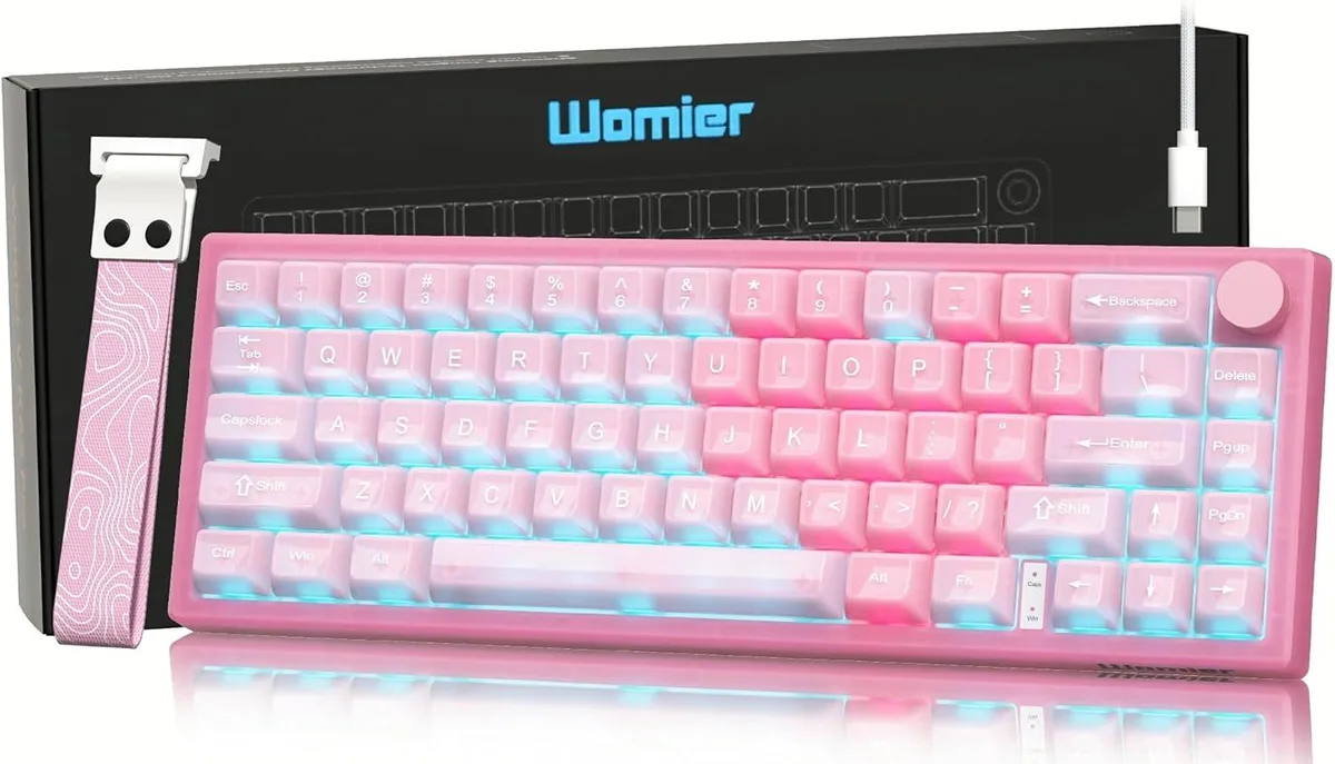 TUKO TUKO VK66 PRO Jelly 60% Gaming Keyboard Pink — product photo