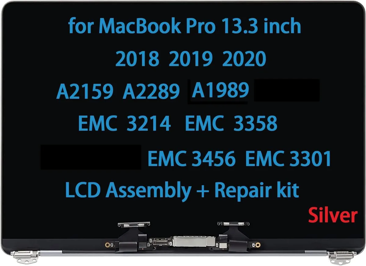 NUOLAISUN NUOLAISUN MacBook Pro A2159 A2289 A1989 EMC 3214 3358 3456 3301 True Tone 2018 2019 2020 laptop screen Silver — product photo