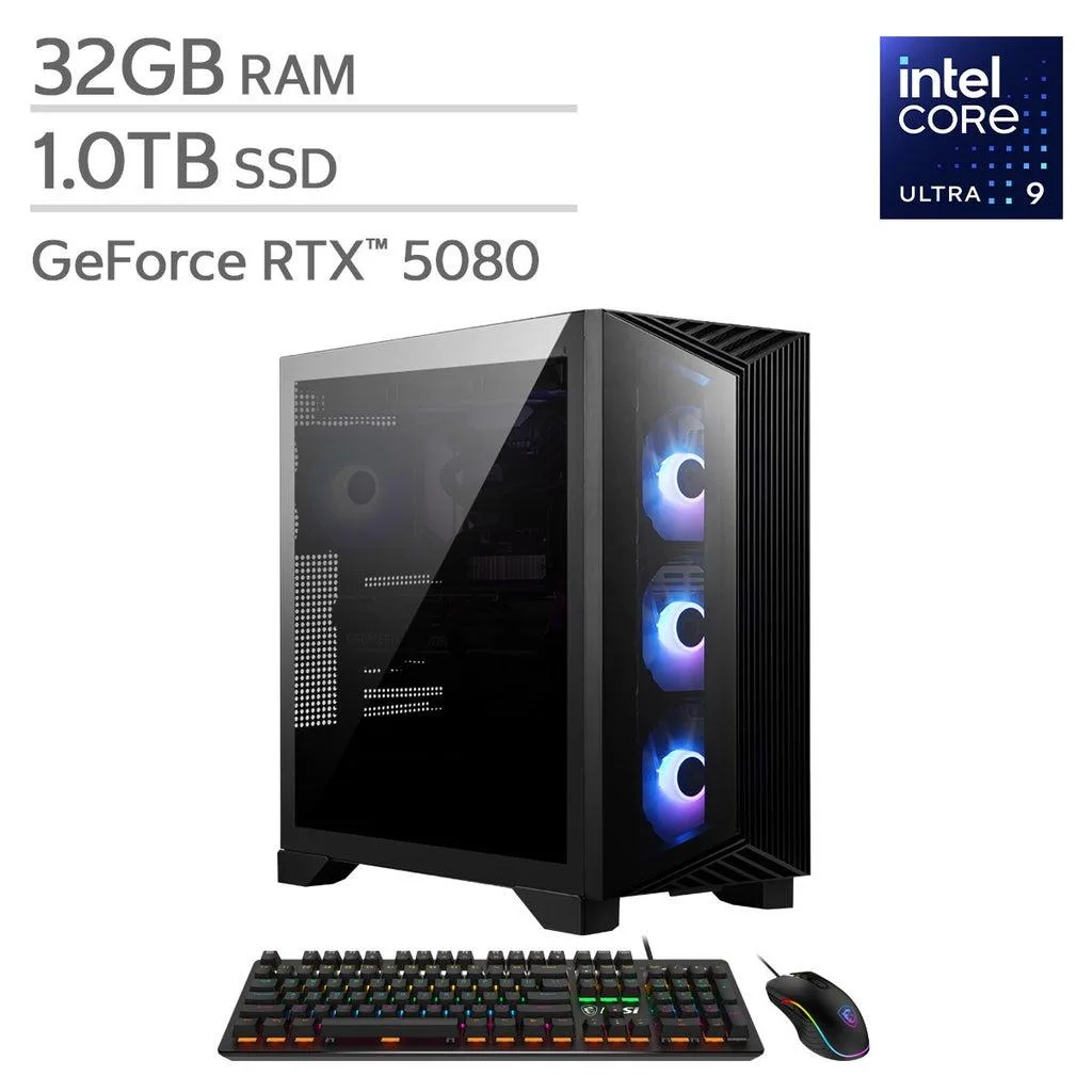 MSI MSI Aegis R2 AI Gaming Desktop Core Ultra 9 285 RTX 5080 32GB 1TB — product photo