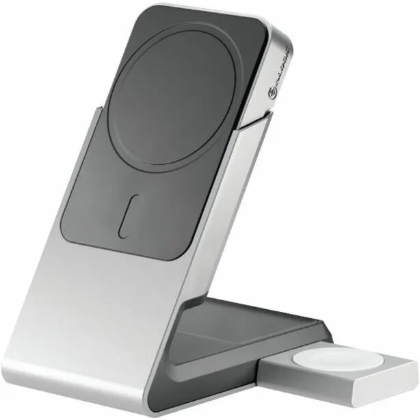 ALOGIC ALOGIC Matrix+ 3-in-1 Magnetic Wireless Charging Dock with 5000mAh Power Bank - White — product photo
