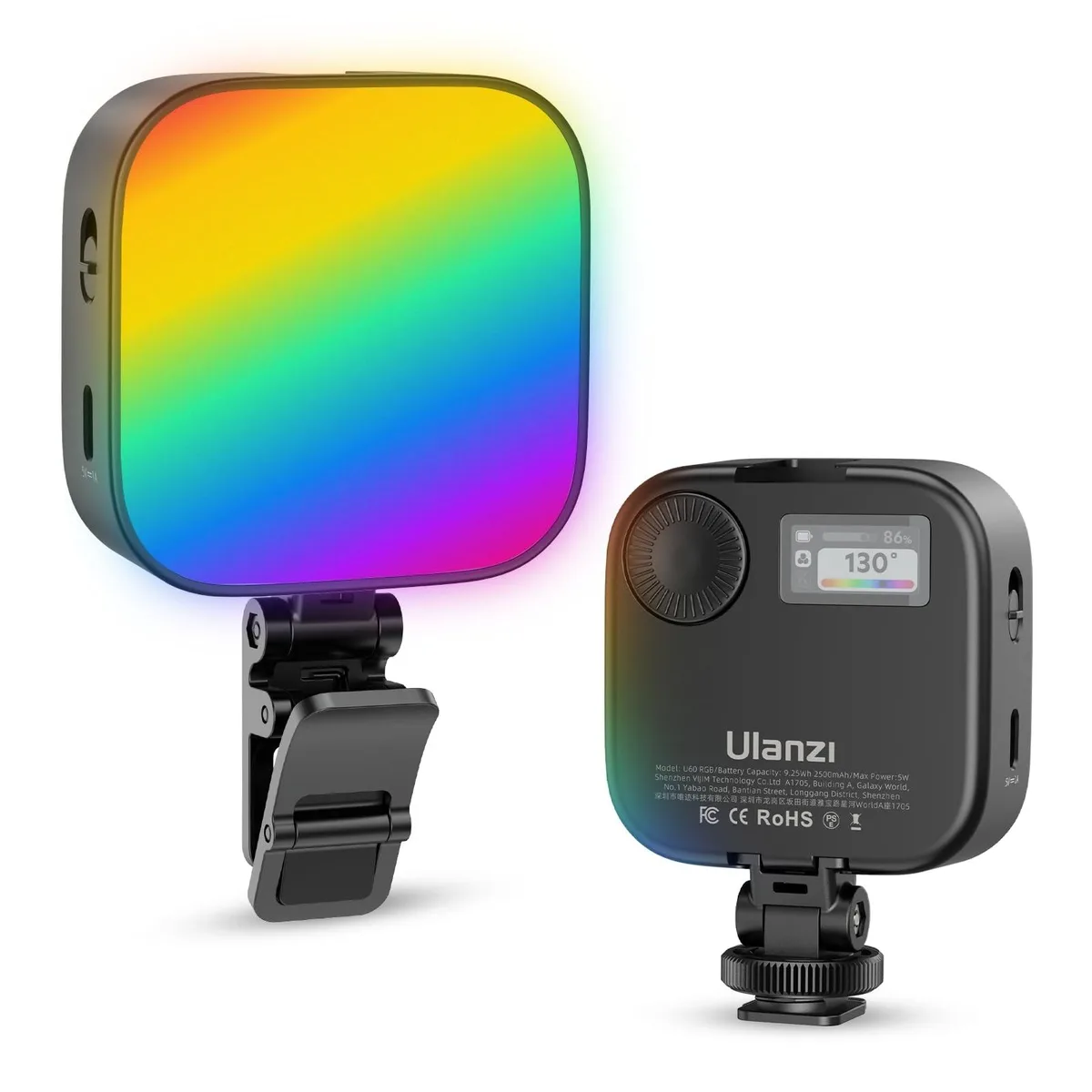  ULANZI U60 RGB Video Light Black 60 LED 2500mAh 2500-9000K CRI 95+ — product photo