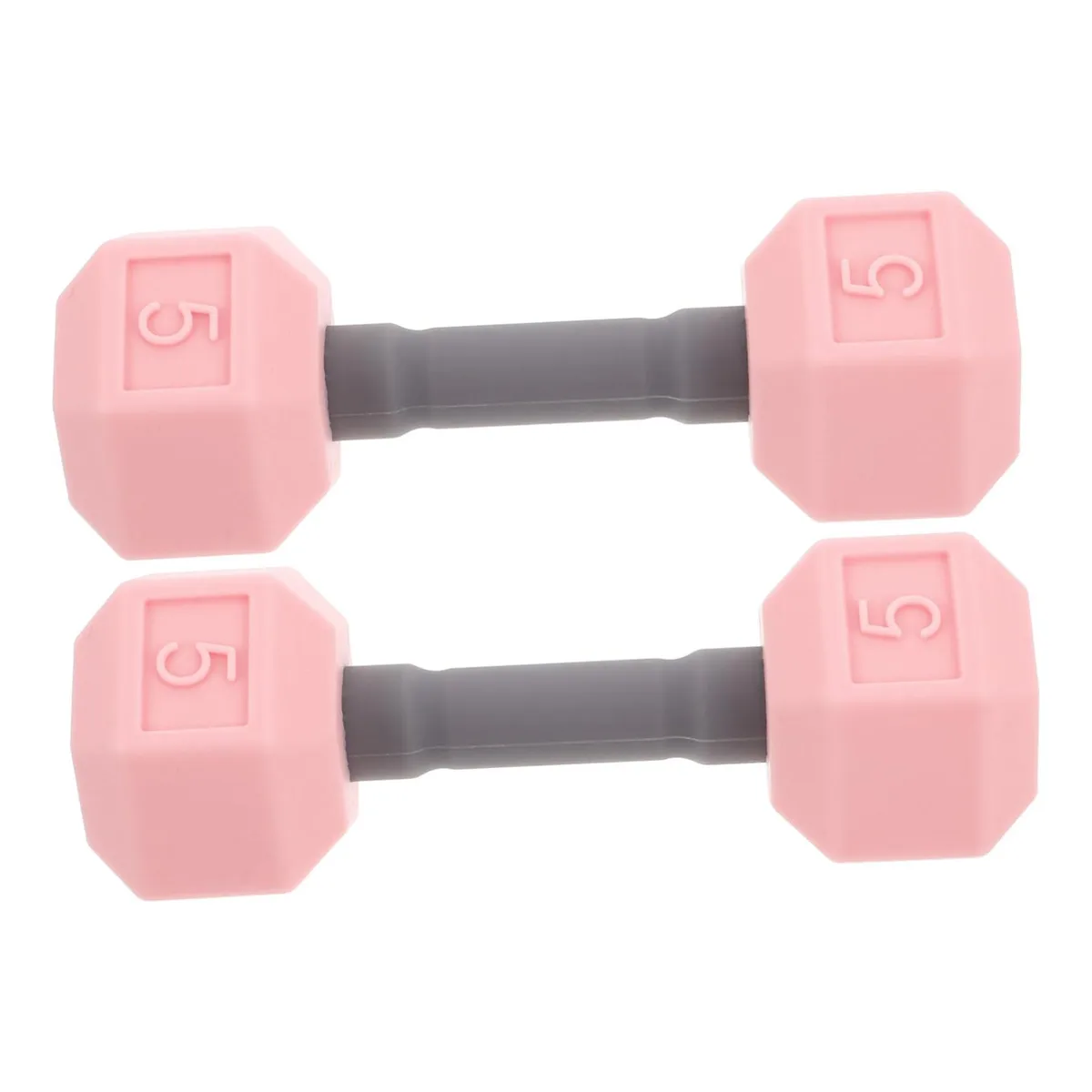  Mini Dumbbells for Kids 2pcs Silicone Hand Weights 0.4lb Pink — product photo