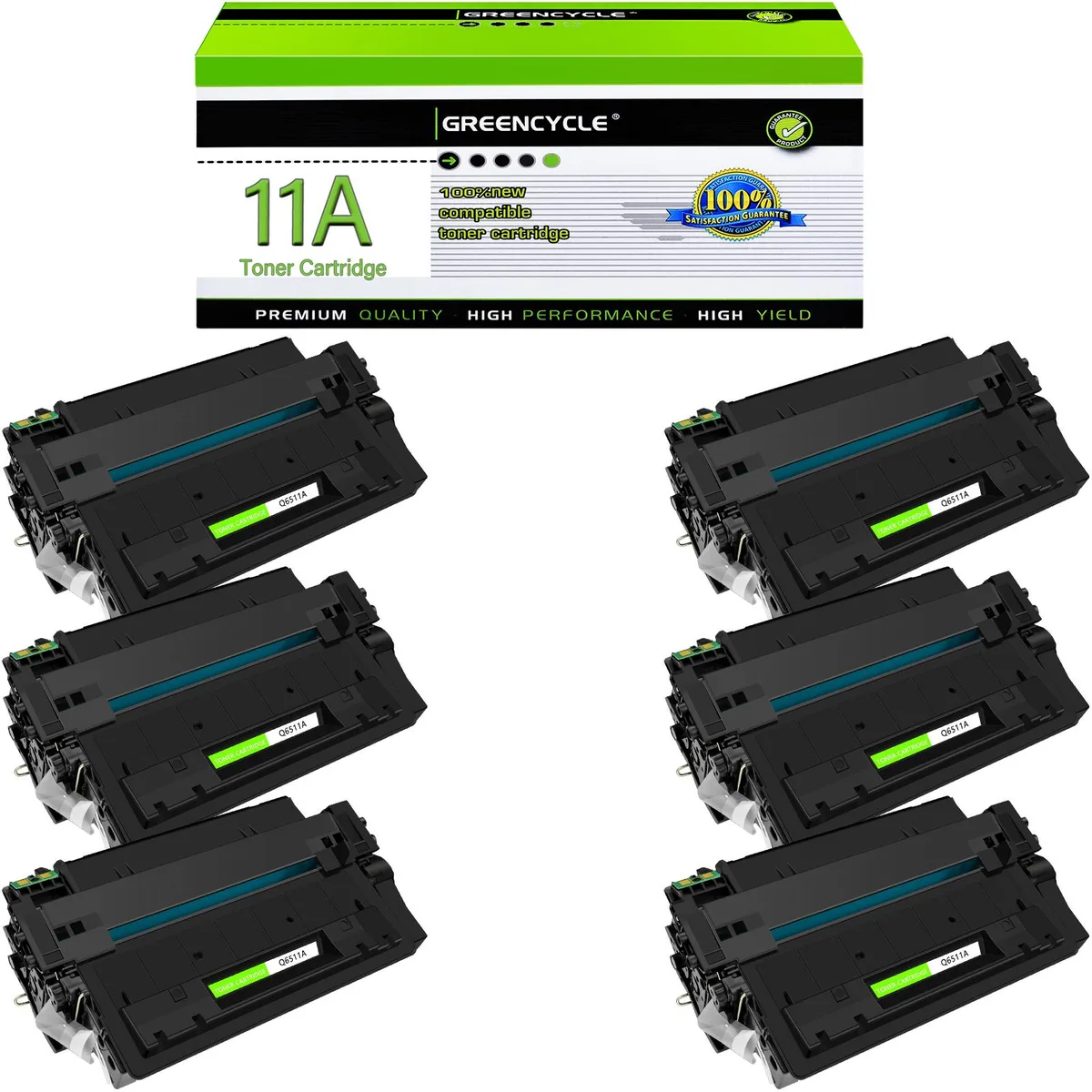 GREENCYCLE GREENCYCLE Q6511A High-Yield Toner Cartridge 6-Pack Black 6000 Pages — product photo