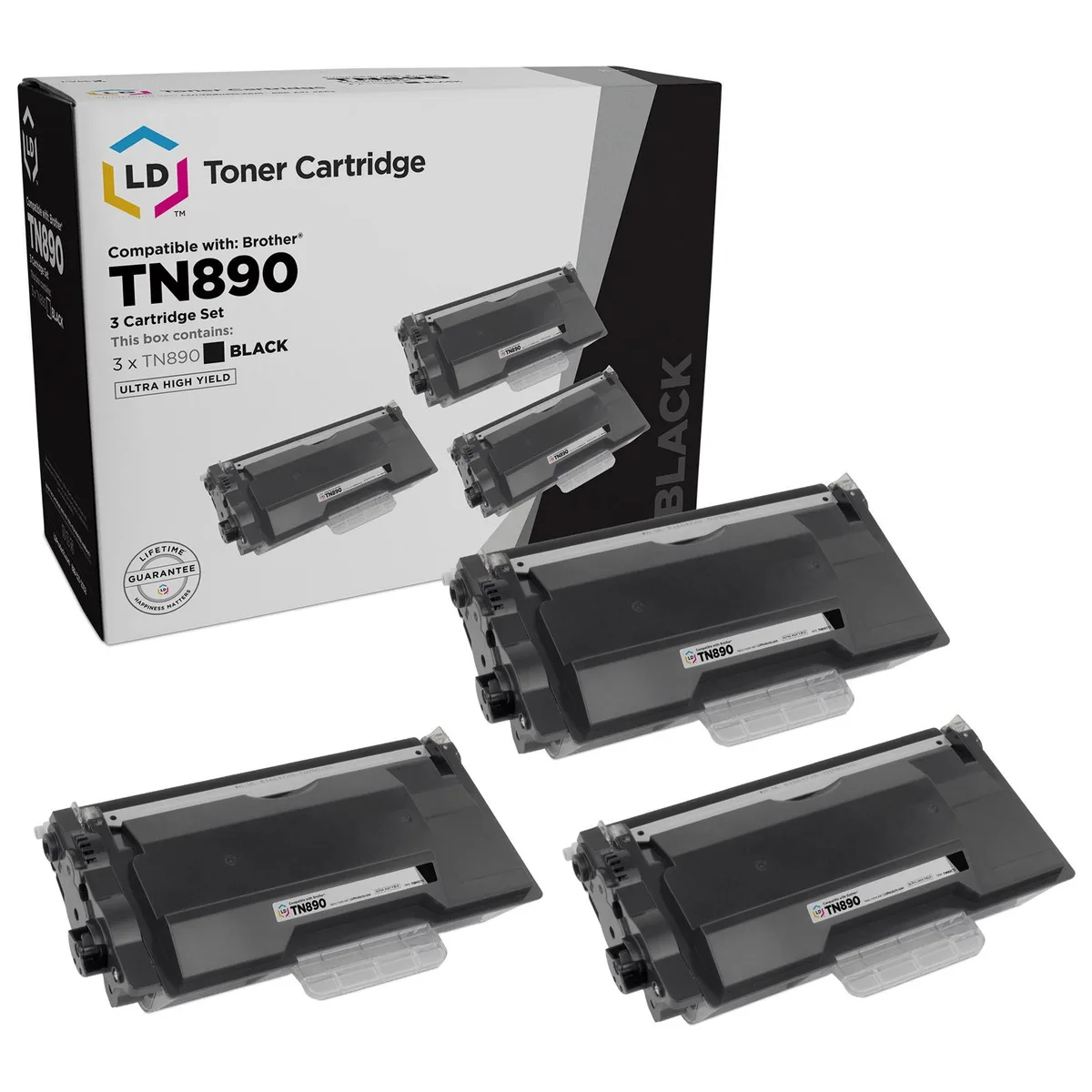 LD Products LD Products Compatible Toner Cartridge TN890 Ultra High Yield Black 3-Pack — product photo