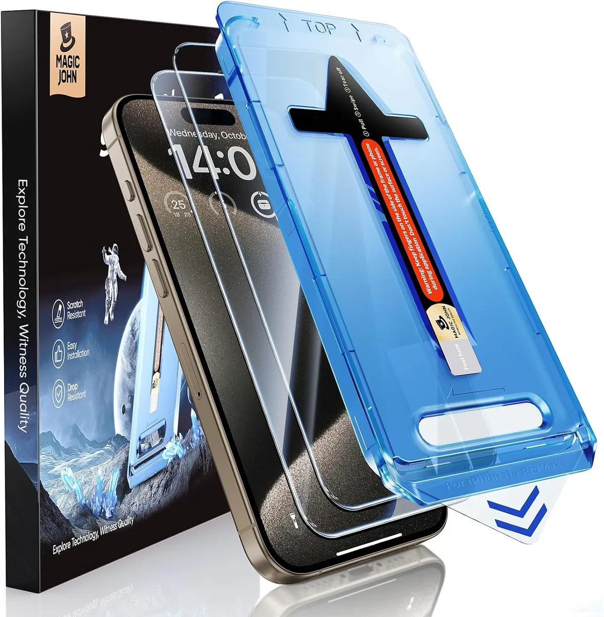 NuoTo NuoTo Tempered Glass Screen Protector for iPhone 15 Pro Max 6.7 inch 2 Pack — product photo